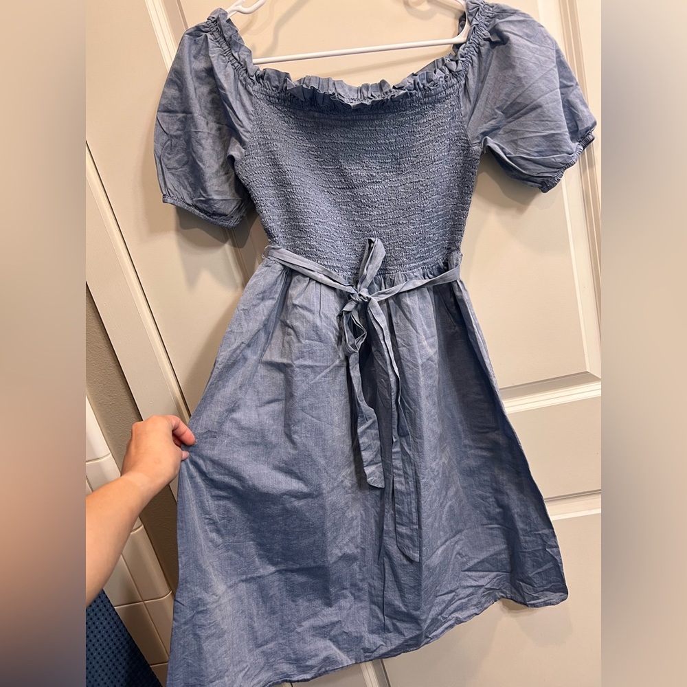 Hill House Blue Midi Dress with Puff Sleeves